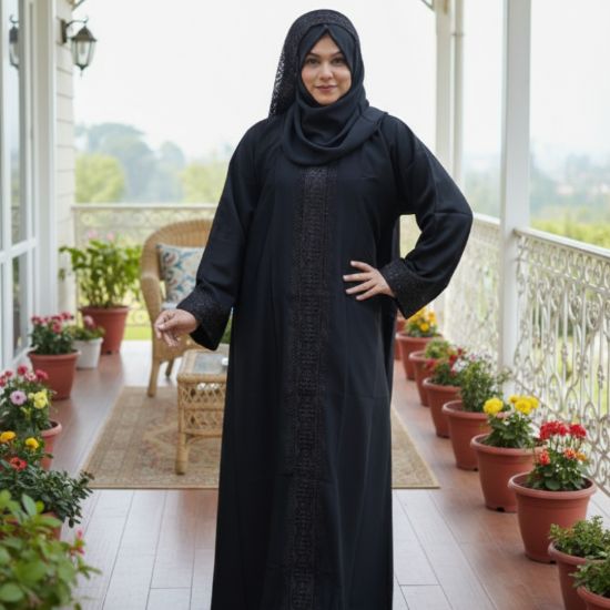 Picture of Dubai Premium Elegant Stone Work Abaya – Black
