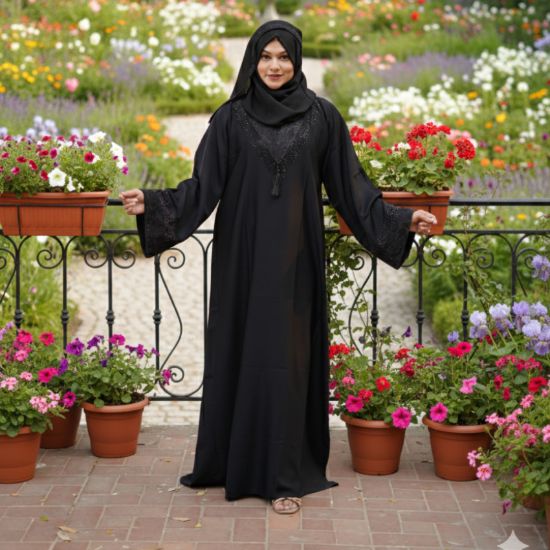 Picture of Dubai Premium Elegant Stone Work Abaya – Black