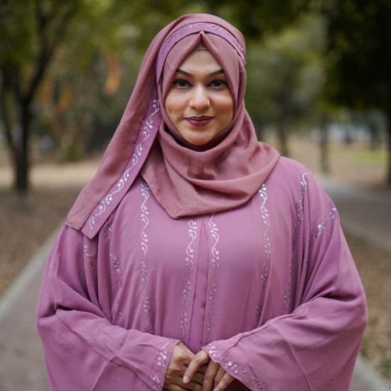 Picture of Dubai Luxury Crystal Vine Abaya – Dusty Rose