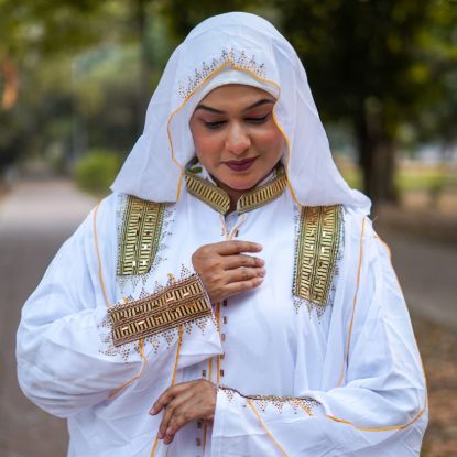Picture of Dubai Royal Heritage Abaya – White Gold