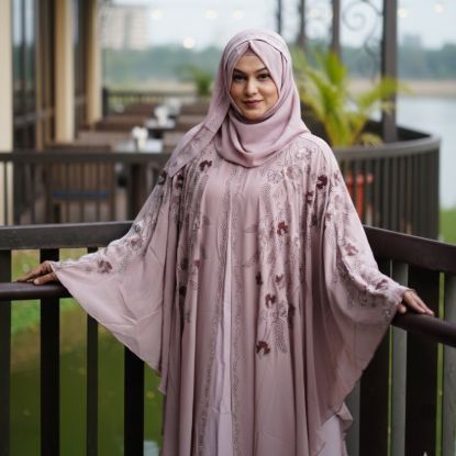 Picture of Dubai Blush Rose Crystal Abaya