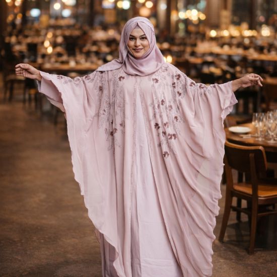 Picture of Dubai Blush Rose Crystal Abaya