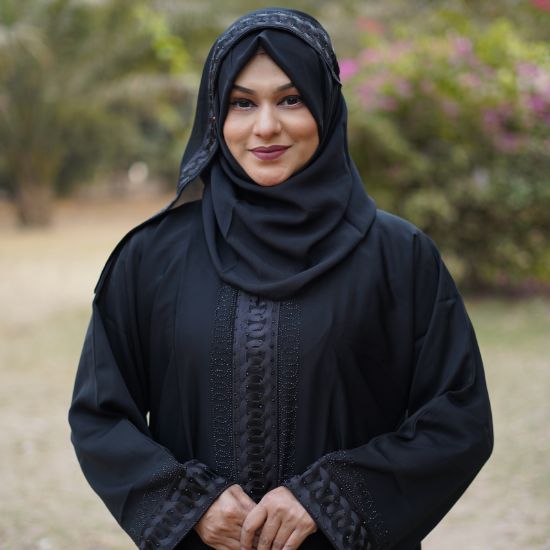 Picture of Dubai Black Imperial Floral Abaya