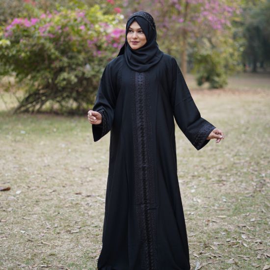 Picture of Dubai Black Imperial Floral Abaya