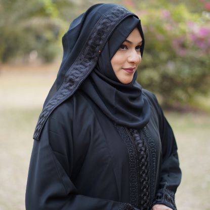 Picture of Dubai Black Imperial Floral Abaya