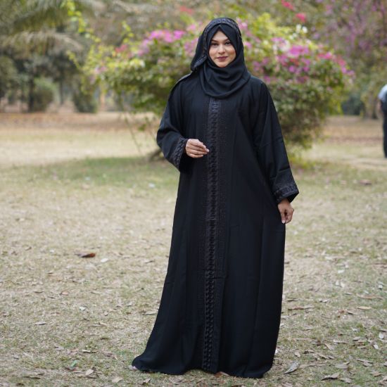 Picture of Dubai Black Imperial Floral Abaya